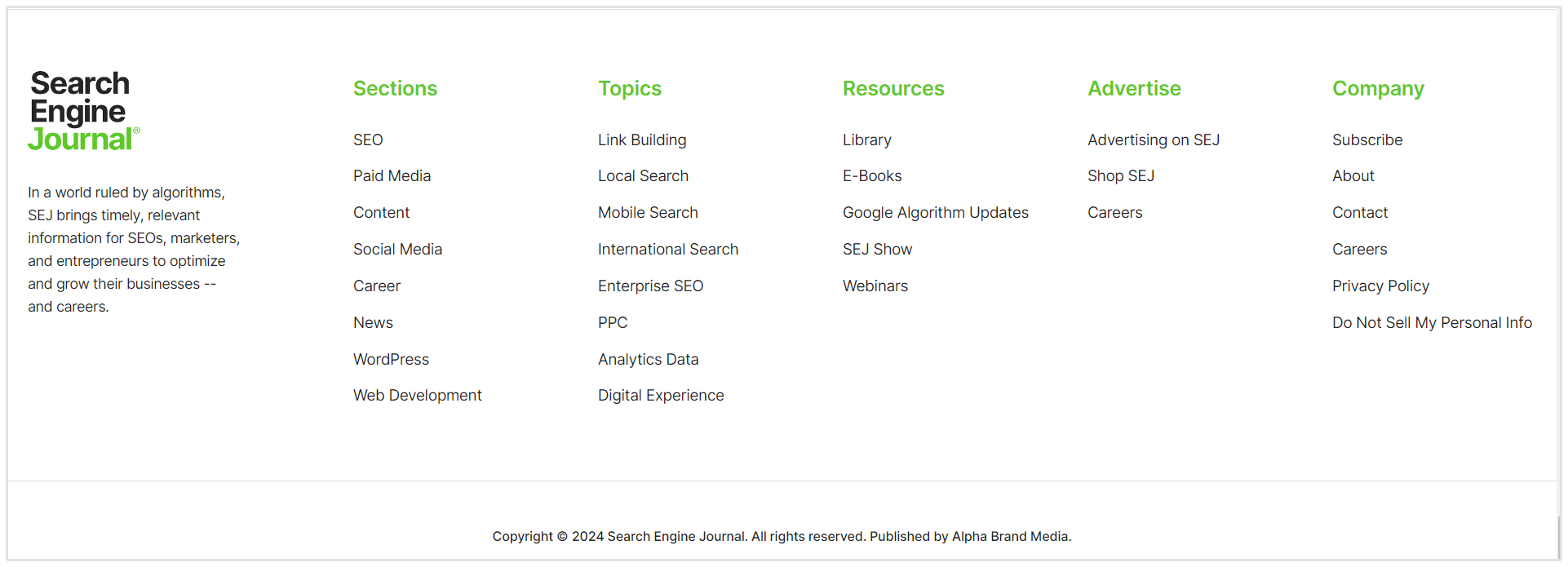 Collegamenti globali di Search Engine Journal